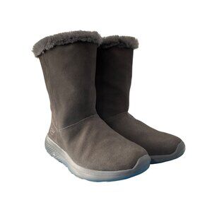 Skechers On The Go City 2 Faux Fur Boots Sz 7.5 Goga Mat Technology Wide Fit NEW